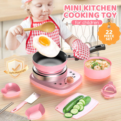 🎁Mini Cucina Giocattolo per la Vera Cucina dei Bambini - Set da 22 PZ