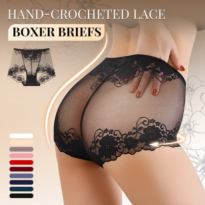 💥In Offerta Speciale 50% di Sconto 😍 Mutandine Boxer a Vita Alta in Pizzo Fatte a Mano per Donna