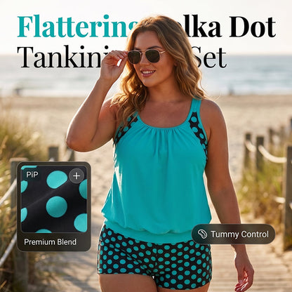 🌊Costume intero a pois due pezzi da donna👙