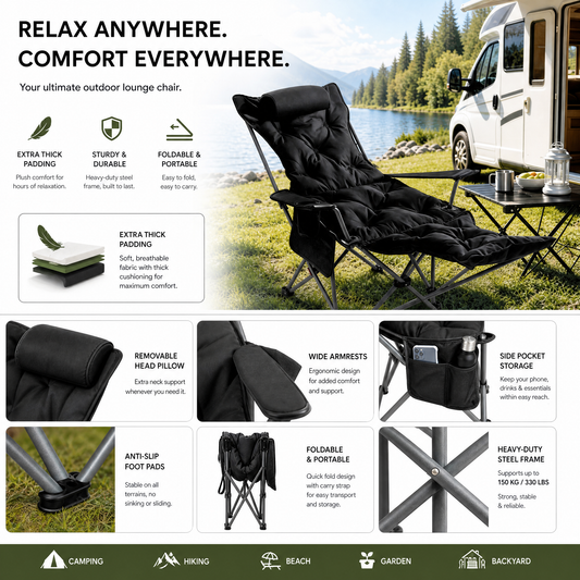 🪑 50% DI SCONTO! 🌿 Sedia pieghevole regolabile portatile per esterno – leggera, resistente e multiuso – perfetta per giardino, campeggio, spiaggia o terrazzo – facile da trasportare e montare 🏕️✨