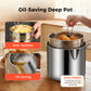 Friggi cibi croccanti all'istante! Friggitrice in acciaio inox antischizzo e a risparmio d'olio