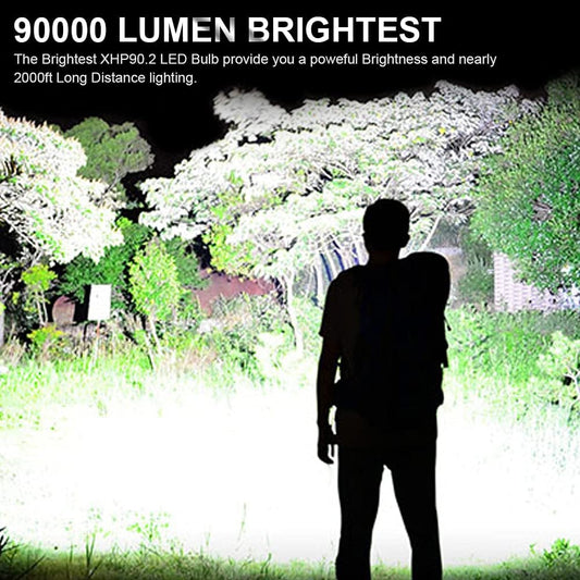 🔦 SCONTO DEL 50%! 🎉 Torcia ricaricabile da 90000 lumen: luminosità estrema, impermeabile e batteria a lunga durata 📦