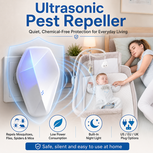 Respingi i parassiti all'istante! Luci notturna 3-in-1 a ultrasuoni senza sostanze chimiche