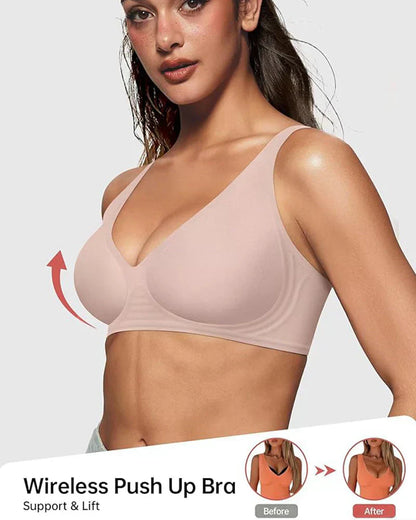 🍃Saldi estivi 50% di sconto⏰Reggiseno push-up senza ferretto, senza cuciture, con scollo a V profond