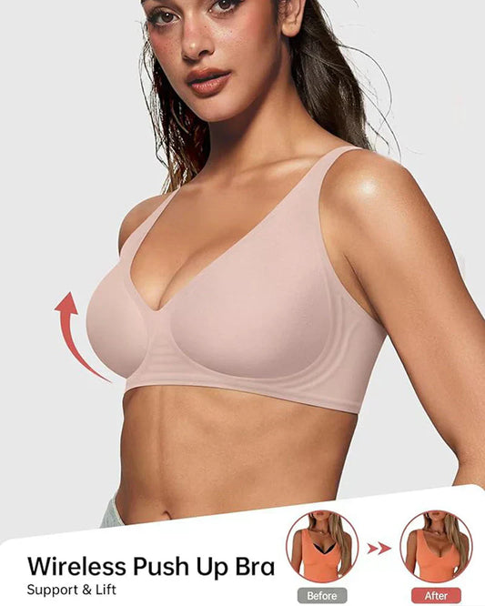 🍃Saldi estivi 50% di sconto⏰Reggiseno push-up senza ferretto, senza cuciture, con scollo a V profond