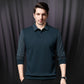 Camicia da Uomo con Risvolto Finto Due Pezzi a Maglia
