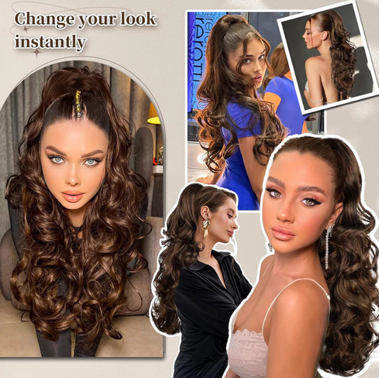 💜 OFFERTA DELL'ULTIMO GIORNO - 50% DI SCONTO 💜 Extension per capelli ricci mossi crespi con coda di cavallo