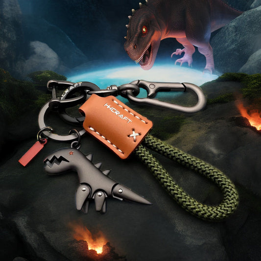 Ciondolo Dinosuro Lega Alluminio + Braccialetto Intrecciato a Mano - 🔥Secondo articolo -50%!