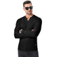 Top uomo sportivo lunga costine 🔥 – Scollatura a V, manica lunga, traspirante per palestra/casual