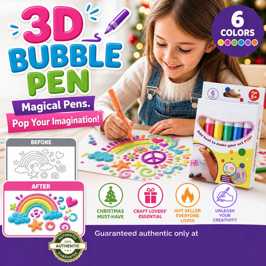 🎨 Penne Magiche 3D Gonfiabili Effetto Popcorn ✨ | 🪄 Disegni in Rilievo Termico Fai-da-Te | 🎈 Per Lavoretti Creativi e Biglietti di Auguri | 🌈 Set 6 Colori Vivaci 🖍️