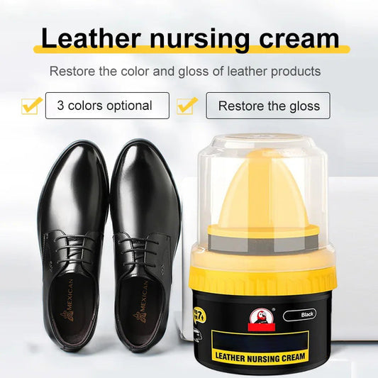 👞 ACQUISTA 1 OTTIENI 1 GRATIS! ✨ CREMA LUCIDANTE PELLE - Ripara Graffi & Restaura Colore, Idratazione Profonda per Scarpe e Borse, Applicazione Senza Sforzo con Pennello 🧽✨.