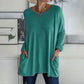 🔥Scorte limitate disponibili 50% DI SCONTO🔥T-Shirt Donna con Tasca Collo Tondo Manica Lunga Morbida
