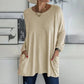 🔥Scorte limitate disponibili 50% DI SCONTO🔥T-Shirt Donna con Tasca Collo Tondo Manica Lunga Morbida