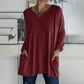 🔥Scorte limitate disponibili 50% DI SCONTO🔥T-Shirt Donna con Tasca Collo Tondo Manica Lunga Morbida