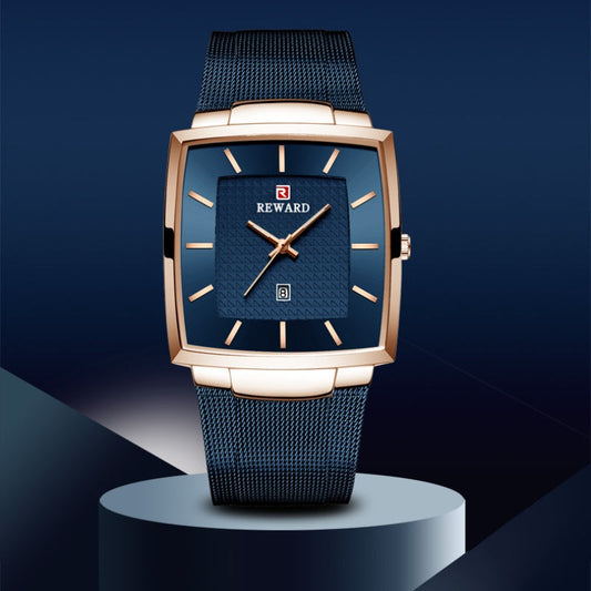 ✨Saldo al 50%🔥Orologio da Uomo al Quarzo con Cinturino Quadrato Ultra Sottile a Maglia