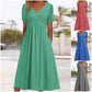 👗💙 50% DI SCONTO OGGI! ✨ Abito lungo da donna con scollo a V e maniche corte 🌸 Vestibilità morbida ed elegante, tessuto confortevole e stile quotidiano senza sforzo