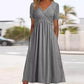 👗💙 50% DI SCONTO OGGI! ✨ Abito lungo da donna con scollo a V e maniche corte 🌸 Vestibilità morbida ed elegante, tessuto confortevole e stile quotidiano senza sforzo