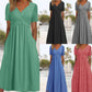 👗💙 50% DI SCONTO OGGI! ✨ Abito lungo da donna con scollo a V e maniche corte 🌸 Vestibilità morbida ed elegante, tessuto confortevole e stile quotidiano senza sforzo