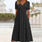 👗💙 50% DI SCONTO OGGI! ✨ Abito lungo da donna con scollo a V e maniche corte 🌸 Vestibilità morbida ed elegante, tessuto confortevole e stile quotidiano senza sforzo