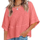 T-shirt da donna ampia a tinta unita con inserti e maniche svasate