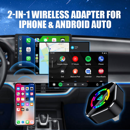 📱50% DI SCONTO ORA! 🚗 Adattatore Wireless 2-in-1 per iPhone & Android Auto – Trasmissione Senza Fili, Connessione Stabile & Facile Installazione ⚡📦
