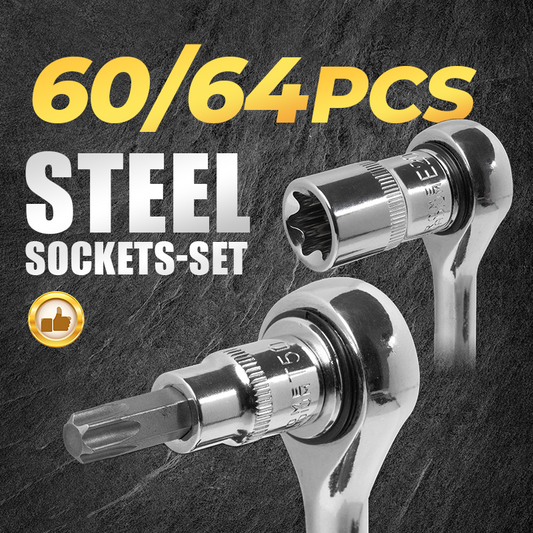 🔧 SCONTO DEL 50%! ⚙️ Set di bussole in acciaio CR-V - 32 pezzi con cricchetto, compatibile con la maggior parte di dadi e bulloni 🛠️📦