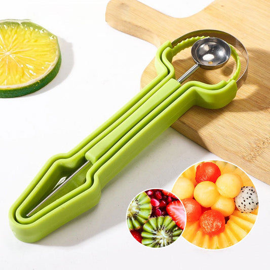 🍉Set di 3 strumenti in acciaio inox per scavare e decorare frutta