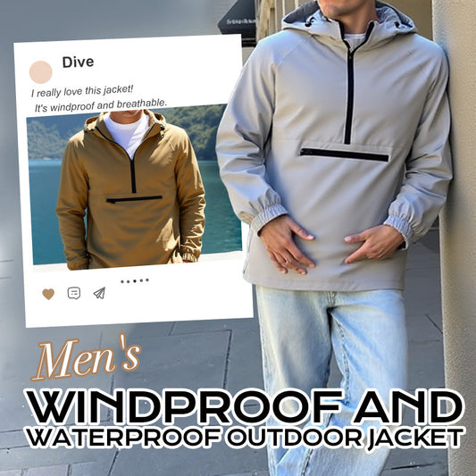 Giacca uomo outdoor con cappuccio e mezza cerniera