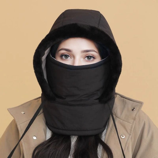 Cappello Termico Spesso Foderato in Peluche con Maschera per il Viso per Uomini e Donne