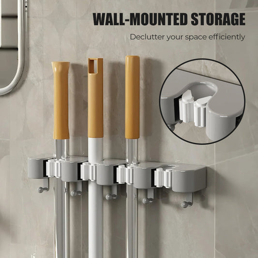 Supporto da parete per scopa e mocio