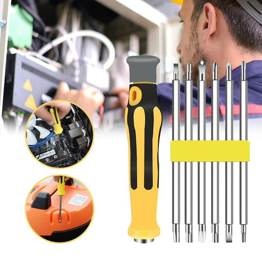 🔧 Set di punte magnetiche specializzate 7 in 1 - Magnetismo di precisione + 6 tipi di punte professionali.
