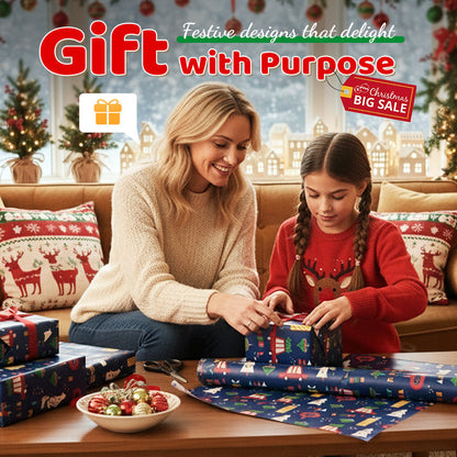 🎅 Tempo di Natale🌲 70x50 cm Carta da regalo natalizia