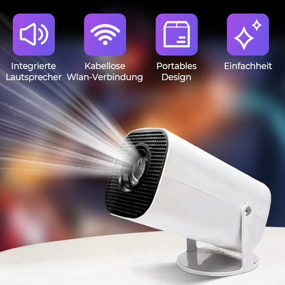 📽️ Proiettore Portatile 1080P WiFi - Full HD con Altoparlanti Integrati 🔊, Connessione Wireless 📶, HDMI/USB, per Home Cinema, Viaggi e Bambini 🎬