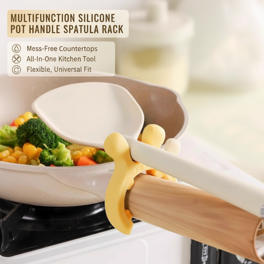 🥘 COMPRA 2, OTTIENI 1 IN OMAGGIO! 🎉 Manico per pentola 6-in-1 in silicone & portautensili – Resistente al calore, salva-spazio e facile da pulire 📦