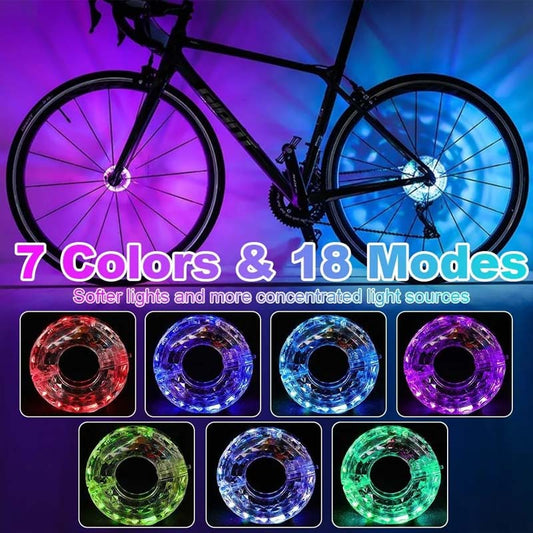 🚴 50% DI SCONTO! 💫 Luce LED per Mozzo Bici – Impermeabile, Facile Montaggio & 8 Modalità Colore 🌈