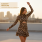 🔥Vendita lampo💖Abito corto plissettato stampa leopardo per donna🐆