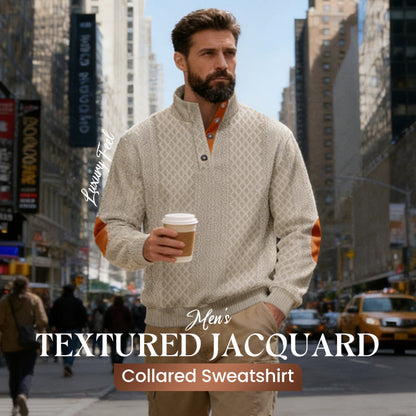 Felpa Uomo con Collo Jacquard Strutturato