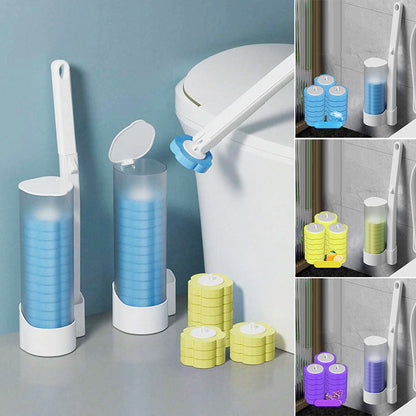 🚽 50% DI SCONTO! 🪠 Set Pulizia Bagno Completo – 18 Testine Monouso, Portaspazzola da Parete & Igienico per Tutte le Superfici 🧼