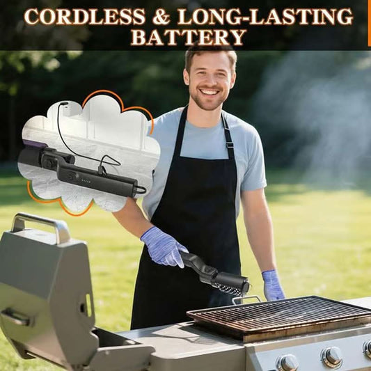 🔥 50% DI SCONTO! 🍖 Spazzola elettrica senza fili per barbecue – Pulizia profonda, Ricaricabile & Manico lungo 🔋