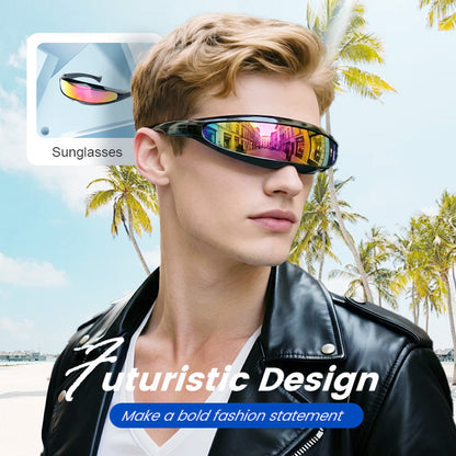 🤍2026 Design Minimalista | Occhiali da Sole Scudo Leggeri | Protezione Completa, Look Audace 🛡️【OFFERTA LIMITATA】