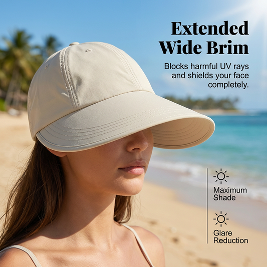 🧢 SCONTO DEL 50% ORA! ☀️ Cappello da sole da donna a tesa larga – Protezione UV, tessuto ad asciugatura rapida e comfort traspirante 🌊