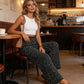 ⏳Sconto a tempo limitato 50%⏰ Pantaloni a vita alta con arricciatura e gamba larga da donna 👖