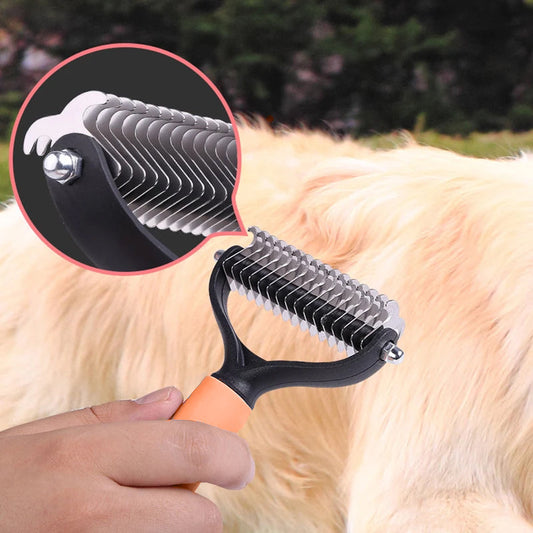 🐾 SCONTO DEL 50% ORA! 🧹 Spazzola autopulente a doppia faccia per la toelettatura di animali domestici: rimuove il pelo morto, massaggia la pelle e riduce la perdita di pelo per cani e gatti 🐶