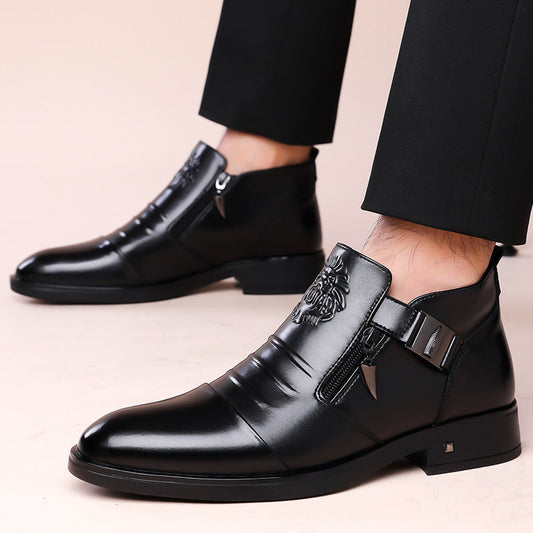 Scarpe da uomo slip-on alla caviglia in stile business retrò