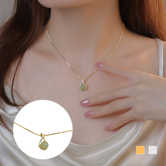 Collana con ciondolo elegante in giada Hetian
