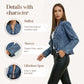 🧥 SCONTO DEL 50%!! 🌸 Giacca in denim da donna con volant e apertura frontale – Leggera e femminile – Versatile ed elegante 👗
