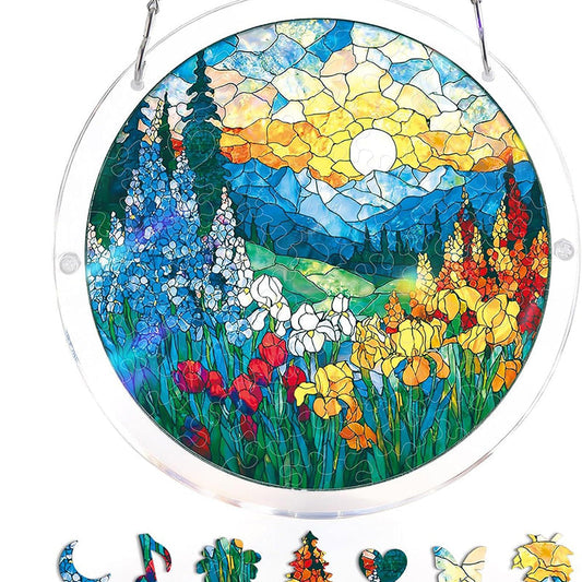Puzzle acrilico "Tramonto e mare" da appendere alla finestra