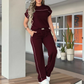 ⏰🔥 OFFERTA A TEMPO LIMITATO - 50% DI SCONTO! 🔥 Set da donna: maglia casual a maniche corte e pantaloni a zampa larga