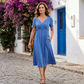 👗💙 50% DI SCONTO OGGI! ✨ Abito lungo da donna con scollo a V e maniche corte 🌸 Vestibilità morbida ed elegante, tessuto confortevole e stile quotidiano senza sforzo