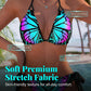 Set bikini a collo con farfalla – stampa neon, regolabile e vestibilità valorizzante